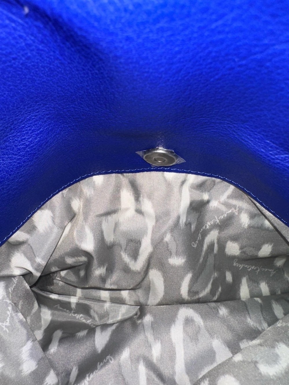 Aimee KESTENBERG Cool One-of-a-Kind Cobalt Leather Satchel NWT - Picture 8 of 15